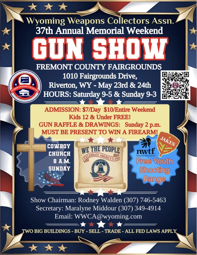 Gun show advertisement with event details